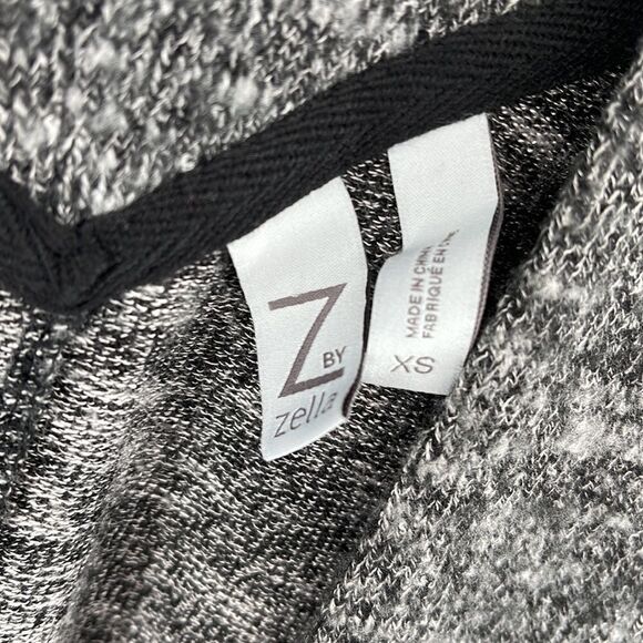 Z by Zella open front cardigan sweat shirt pockets marled black white grey gray - Picture 3 of 14